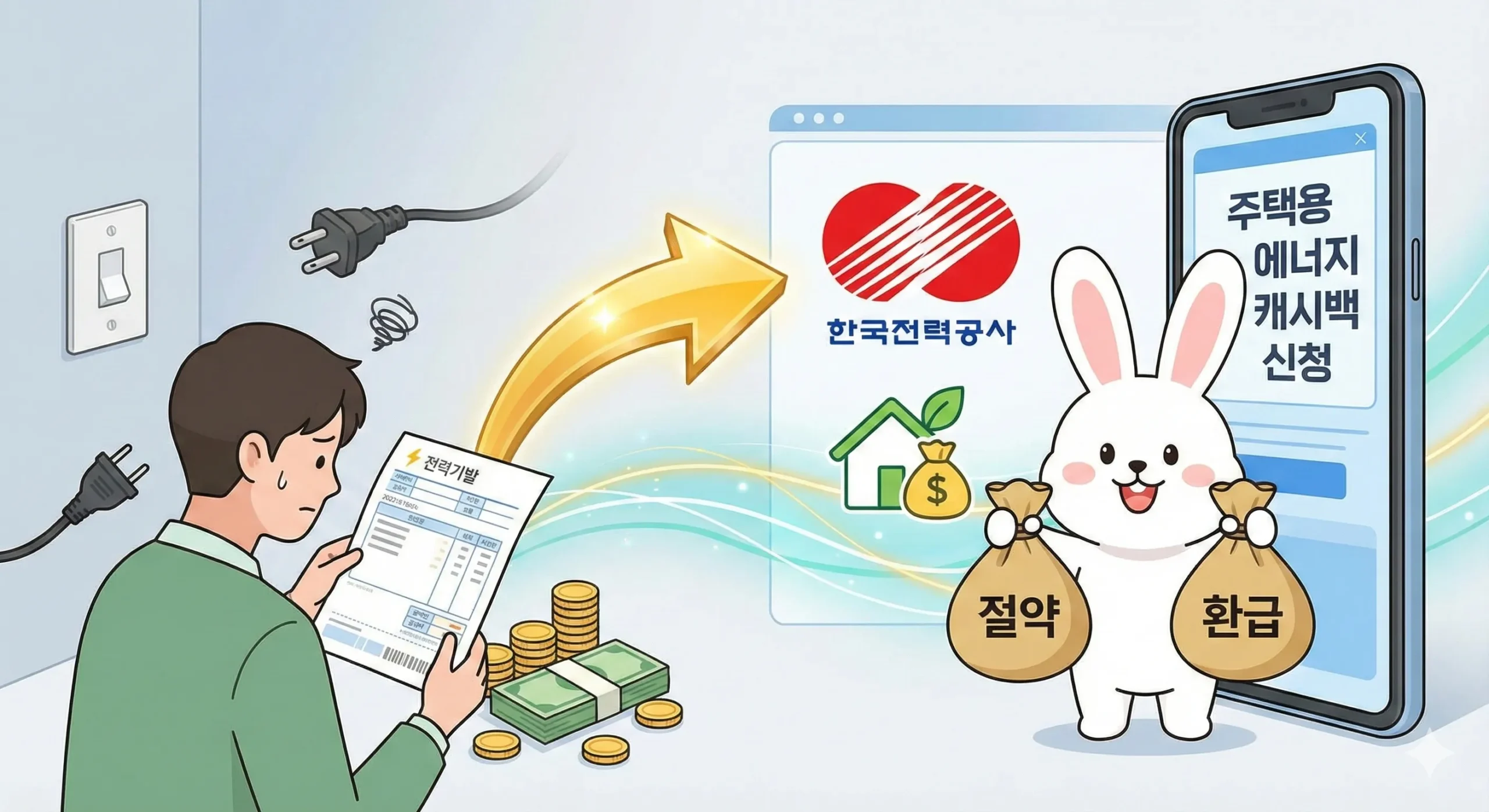 한전 에너지 캐시백 신청 홈페이지 화면