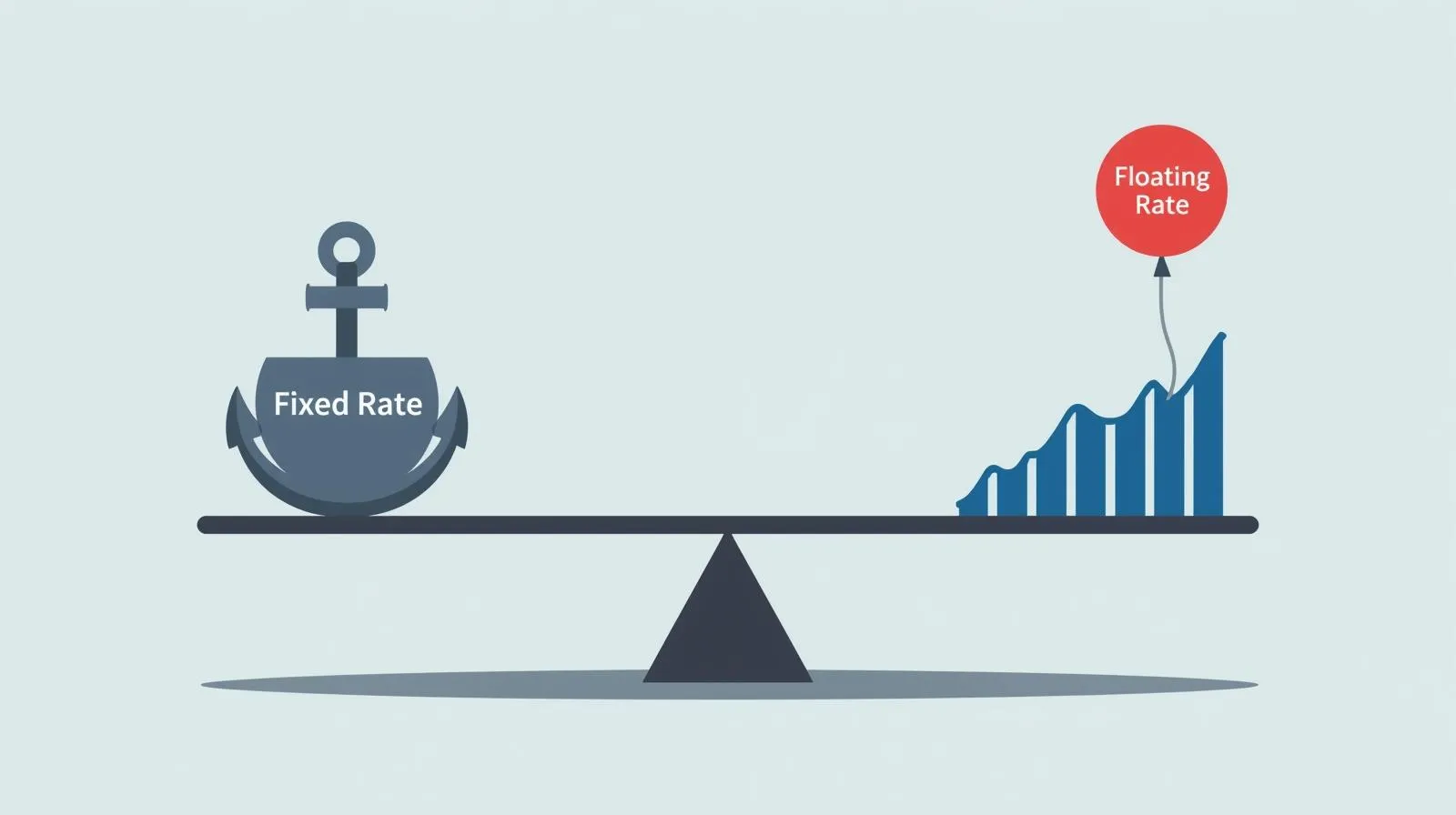 주택담보대출 고정금리와 변동금리 비교 저울 일러스트
